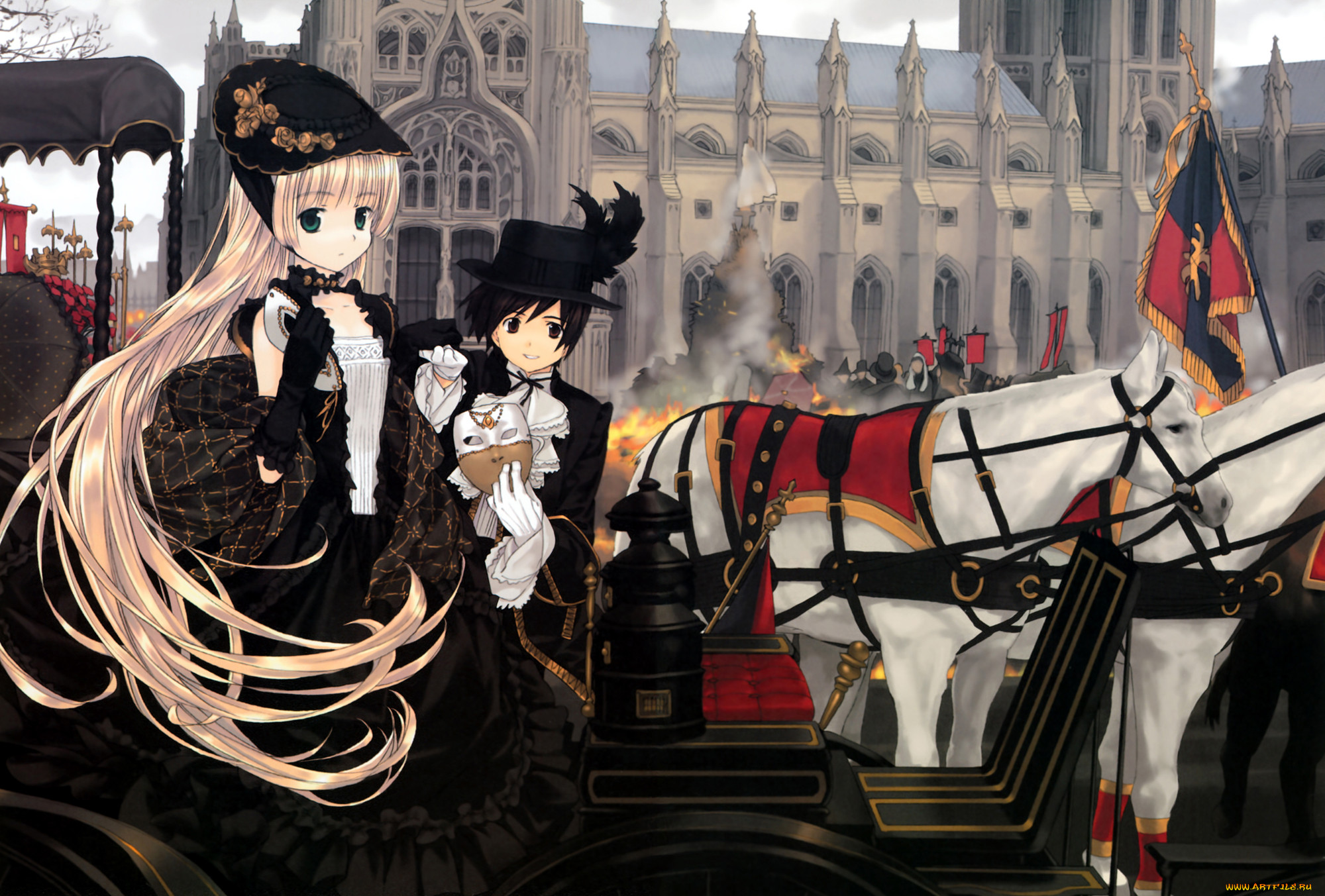 , gosick, , , , , , , , , , , kujou, kazuya, victorica, de, blois, takeda, hinata, , , , , , , , , 